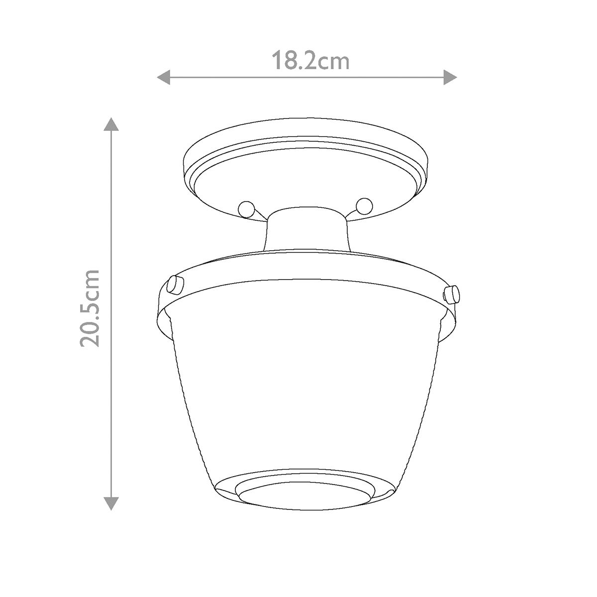 Dublin Semi Flush Mount Light Painted Natural Brass - QZ-DUBLIN-SF-PNBR