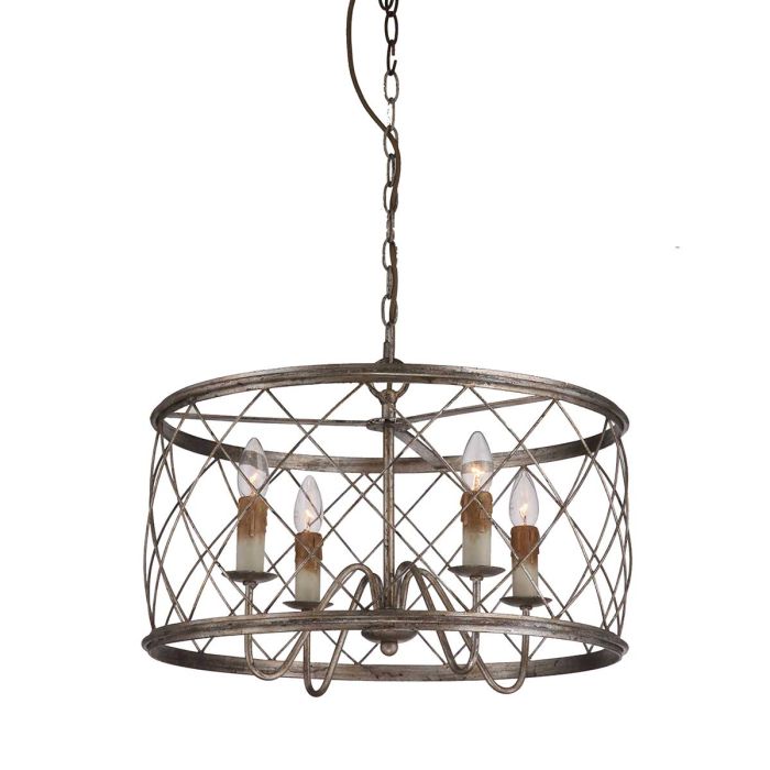 Dury 4 Light Chandelier Century Silver Leaf - QZ-DURY-P