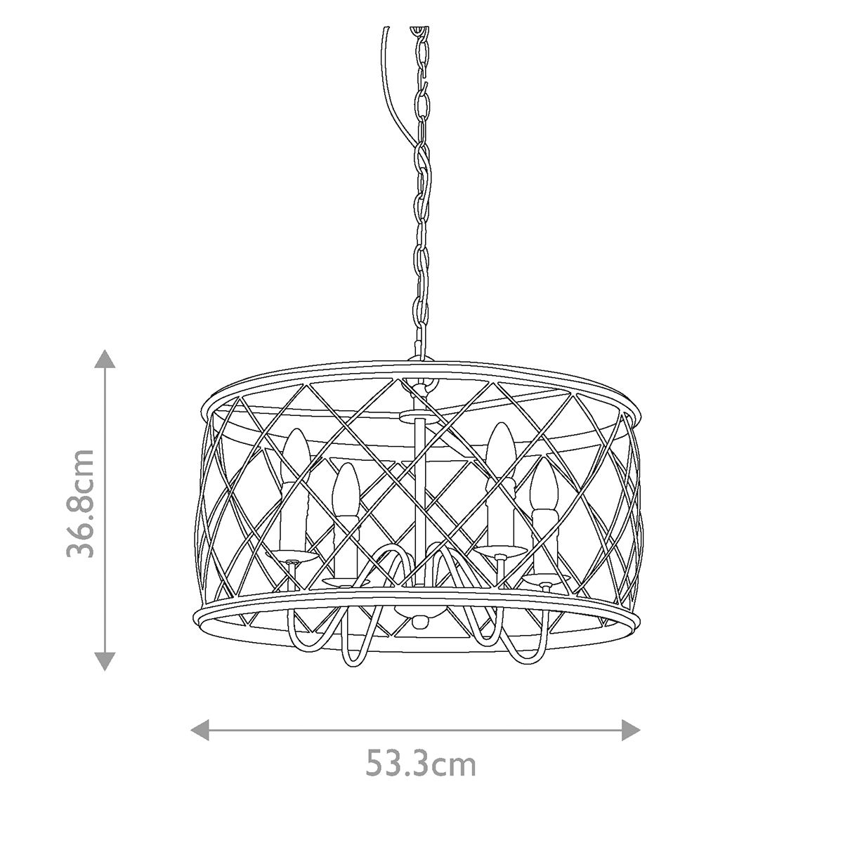 Dury 4 Light Chandelier Century Silver Leaf - QZ-DURY-P