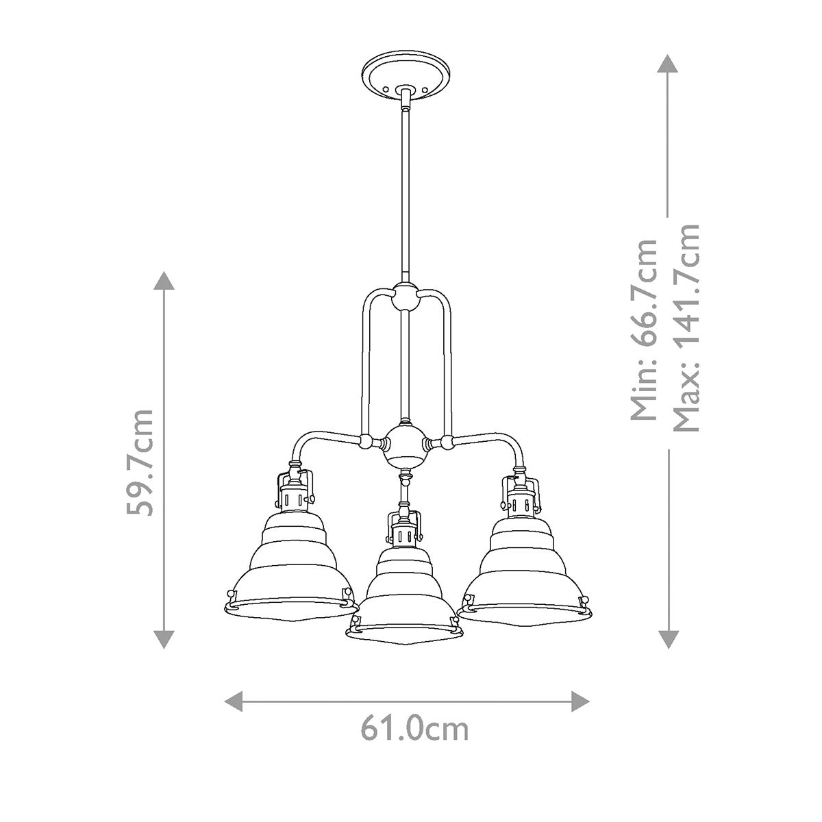 East Vale 3 Light Chandelier Palladian Bronze - QZ-EASTVALE3