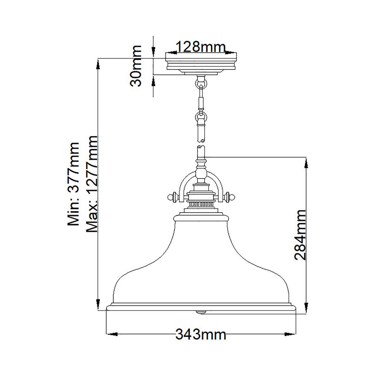 Emery Medium Pendant Palladian Bronze - QZ-EMERY-P-M-PN