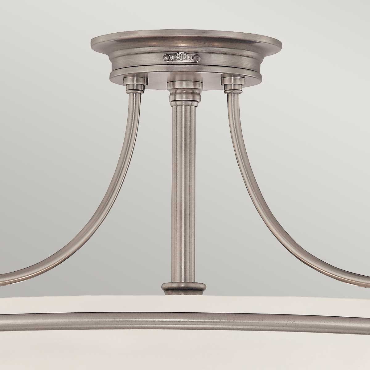 Griffin 4 Light Semi Flush Mount Light Antique Nickel - QZ-GRIFFIN-SFM-AN