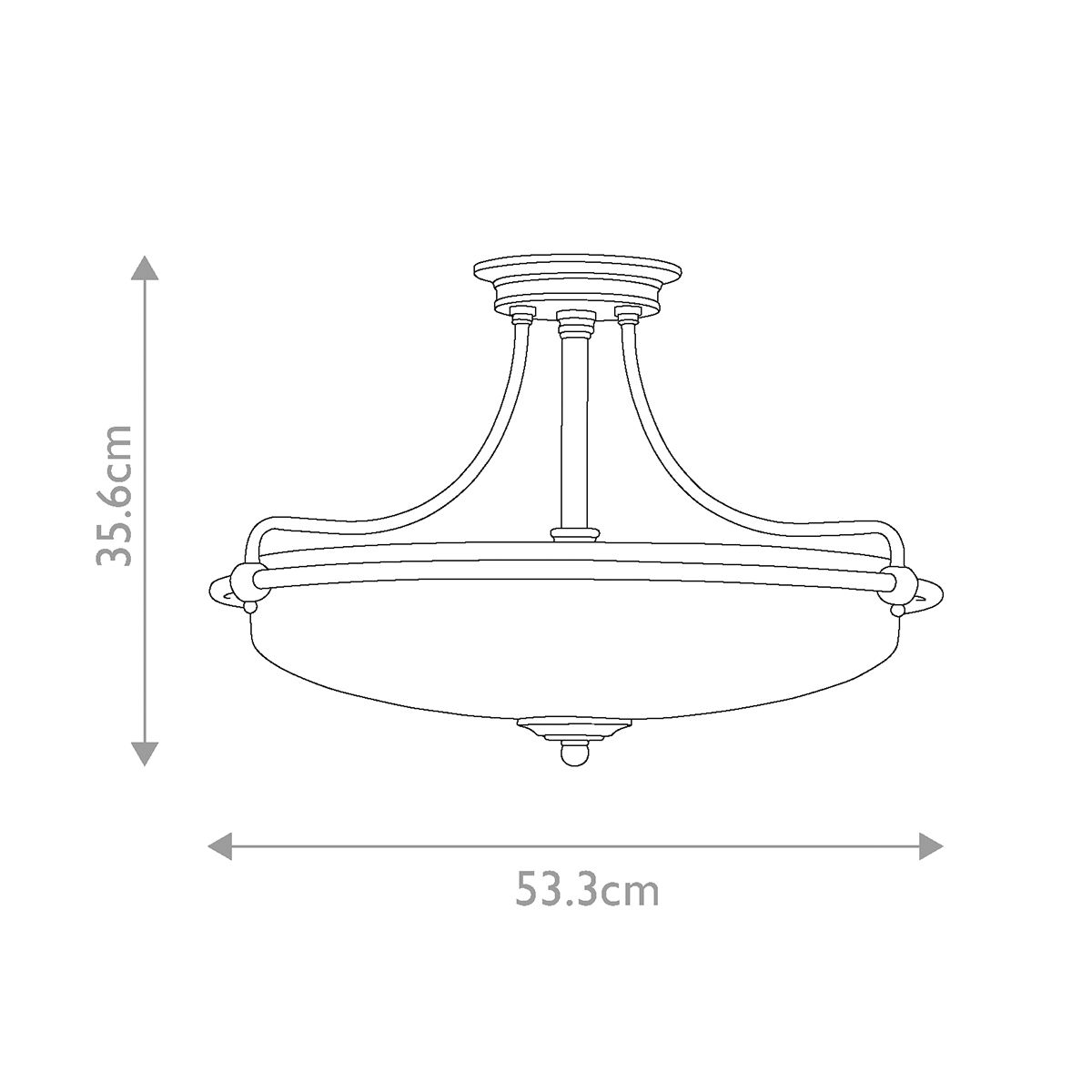 Griffin 4 Light Semi Flush Mount Light Palladian Bronze - QZ-GRIFFIN-SFM-PN