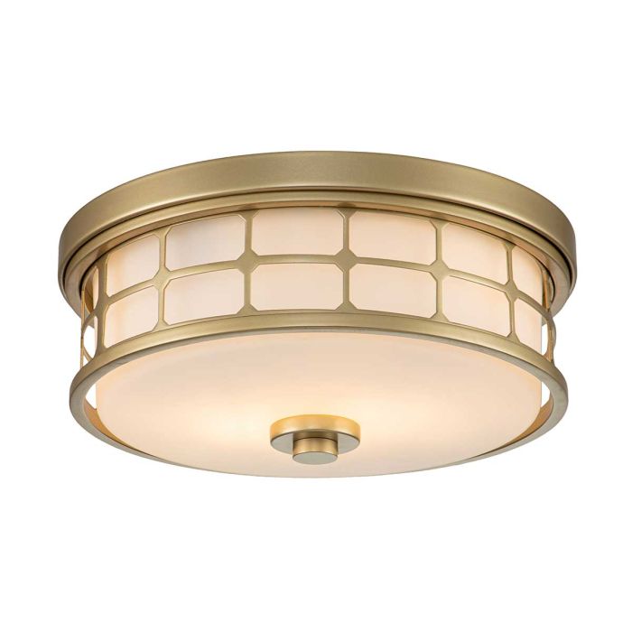 Guardian 2 Light Flush Mount Light Painted Natural Brass - QZ-GUARDIAN-F-BN