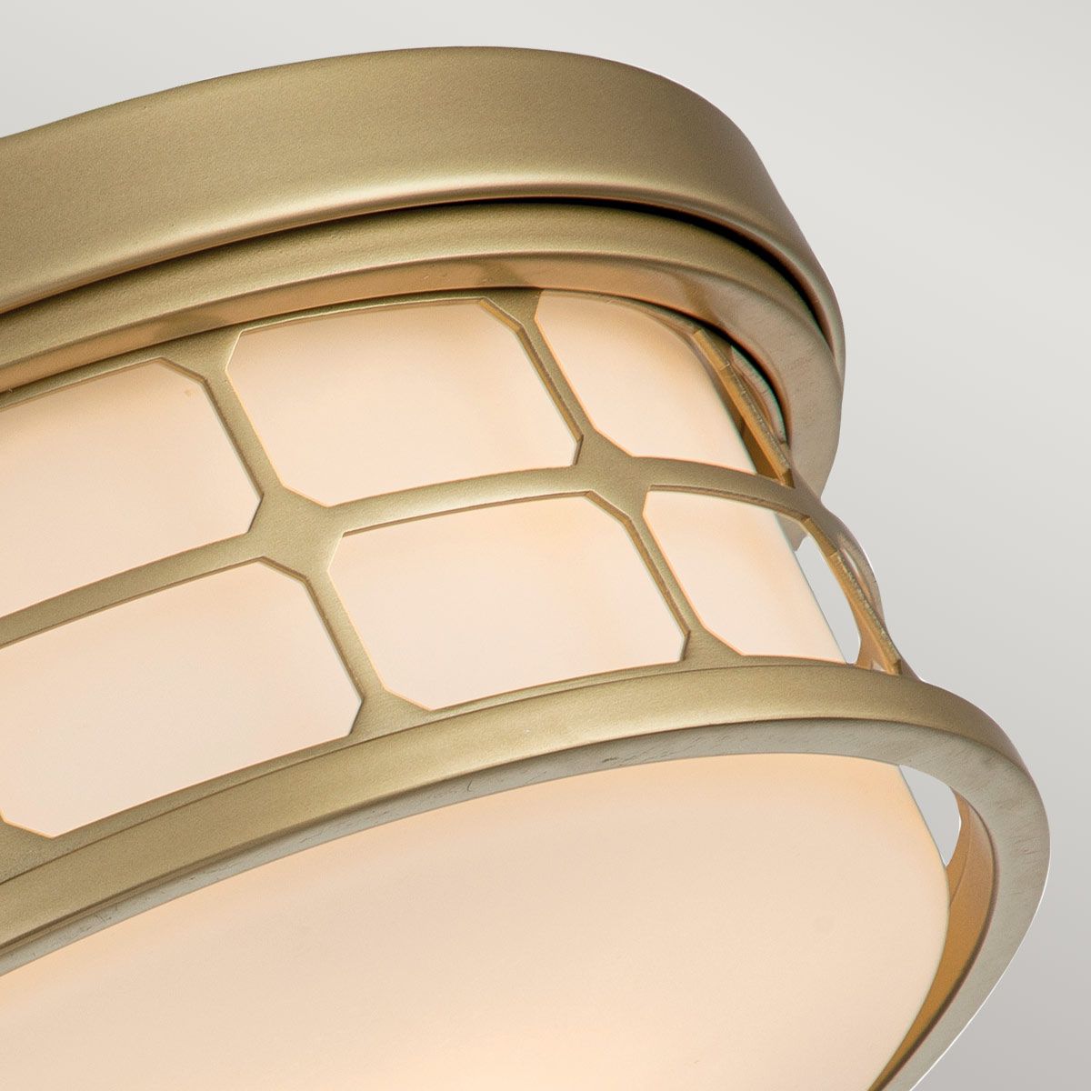 Guardian 2 Light Flush Mount Light Painted Natural Brass - QZ-GUARDIAN-F-BN