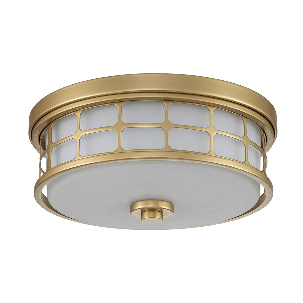 Guardian 2 Light Flush Mount Light Painted Natural Brass - QZ-GUARDIAN-F-BN