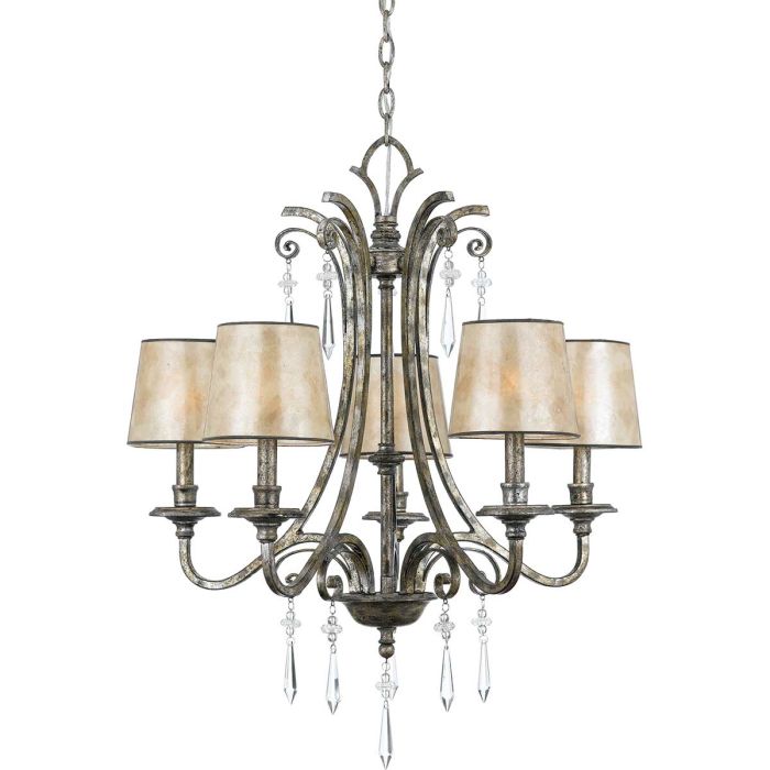 Kendra 5 Light Chandelier Mottled Silver - QZ-KENDRA5