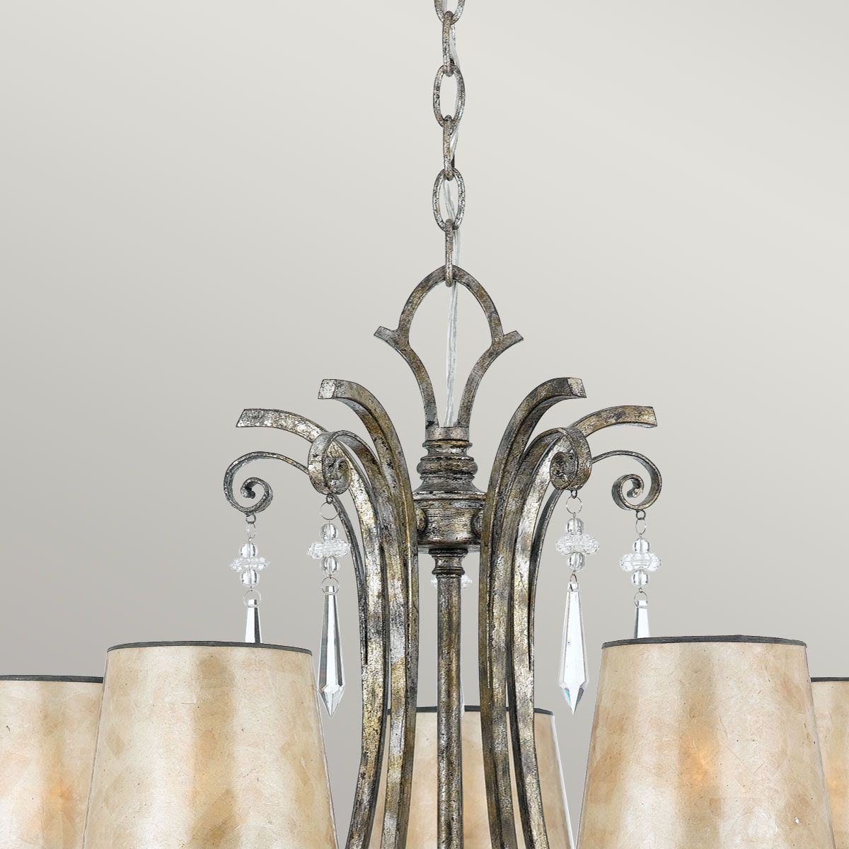 Kendra 5 Light Chandelier Mottled Silver - QZ-KENDRA5