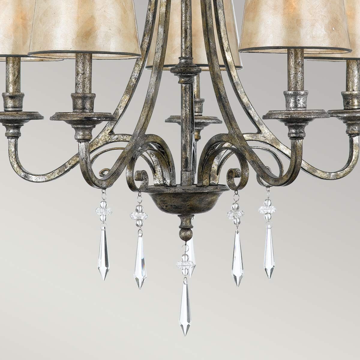 Kendra 5 Light Chandelier Mottled Silver - QZ-KENDRA5