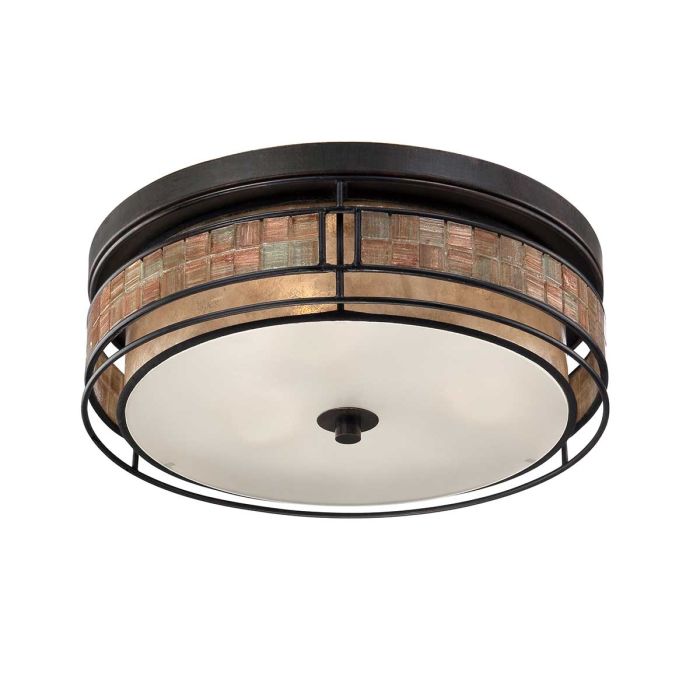 Laguna 3 Light Flush Mount Light Renaissance Copper - QZ-LAGUNA-F-L