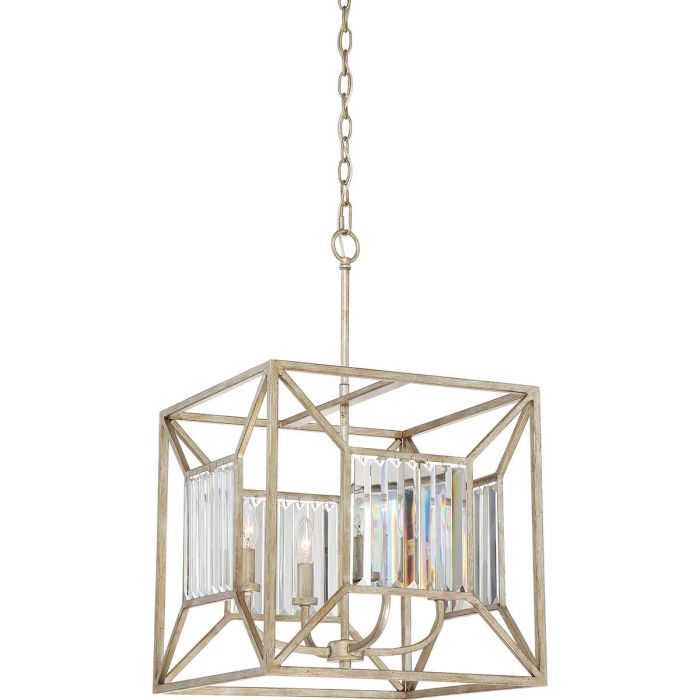 Lakeside 4 Light Square Pendant Vintage Gold - QZ-LAKESIDE4-P-B