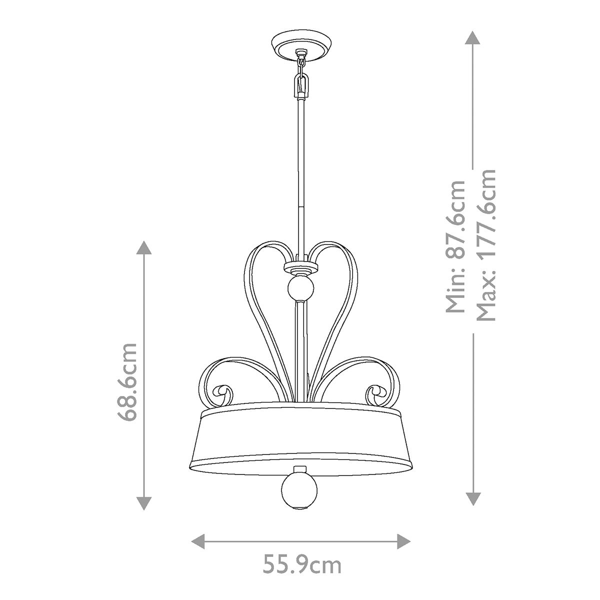 Madison Manor 4 Light Pendant Imperial Silver - QZ-MADISON-MANOR-P-IS