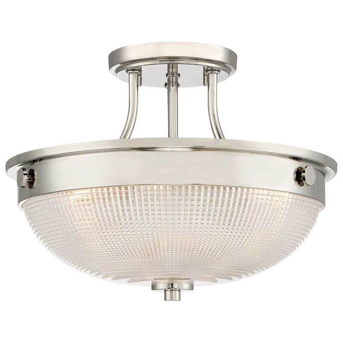 Mantle 2 Light Semi Flush Mount Light Imperial Silver - QZ-MANTLE-SF-IS