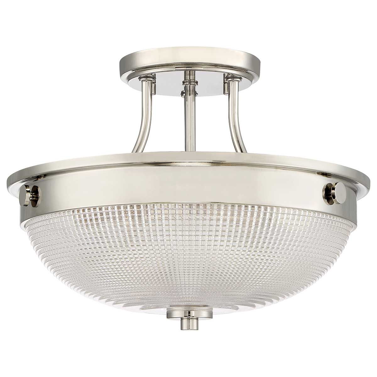 Mantle 2 Light Semi Flush Mount Light Imperial Silver - QZ-MANTLE-SF-IS