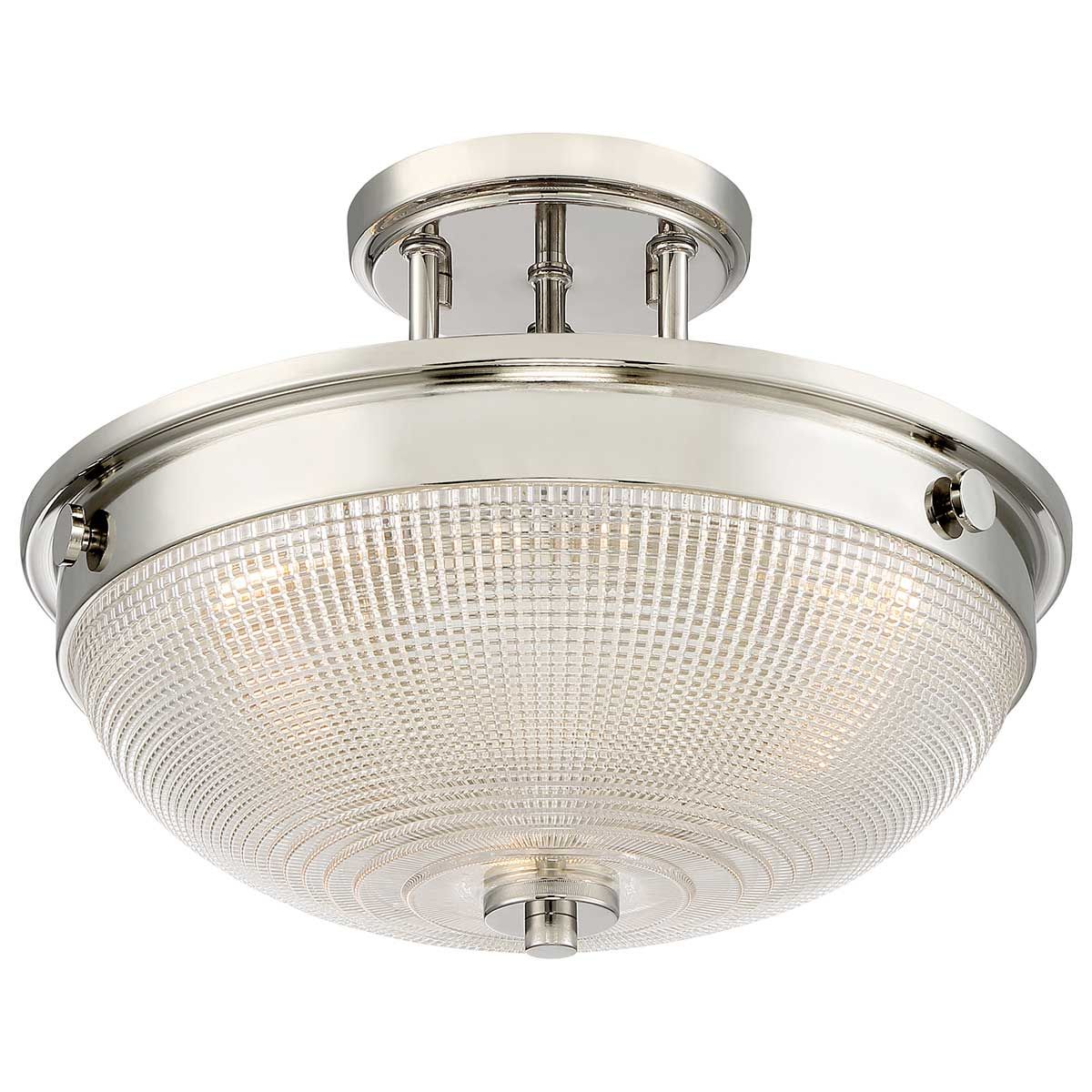 Mantle 2 Light Semi Flush Mount Light Imperial Silver - QZ-MANTLE-SF-IS