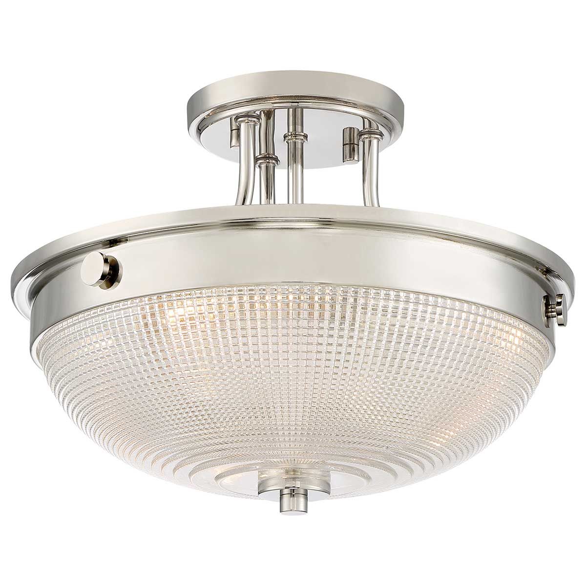 Mantle 2 Light Semi Flush Mount Light Imperial Silver - QZ-MANTLE-SF-IS