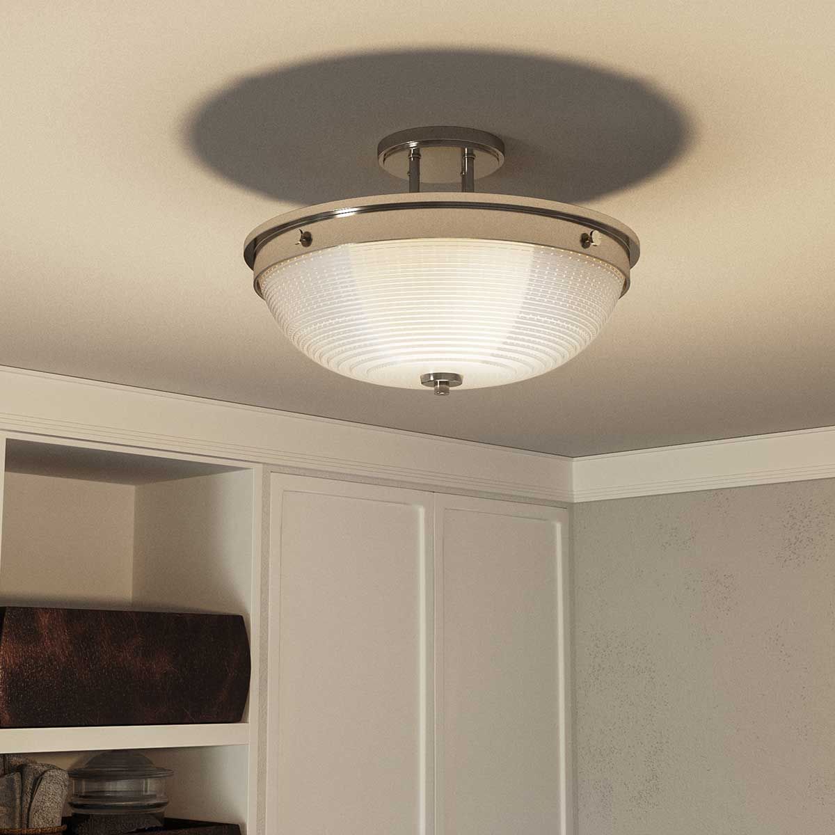 Mantle 2 Light Semi Flush Mount Light Imperial Silver - QZ-MANTLE-SF-IS