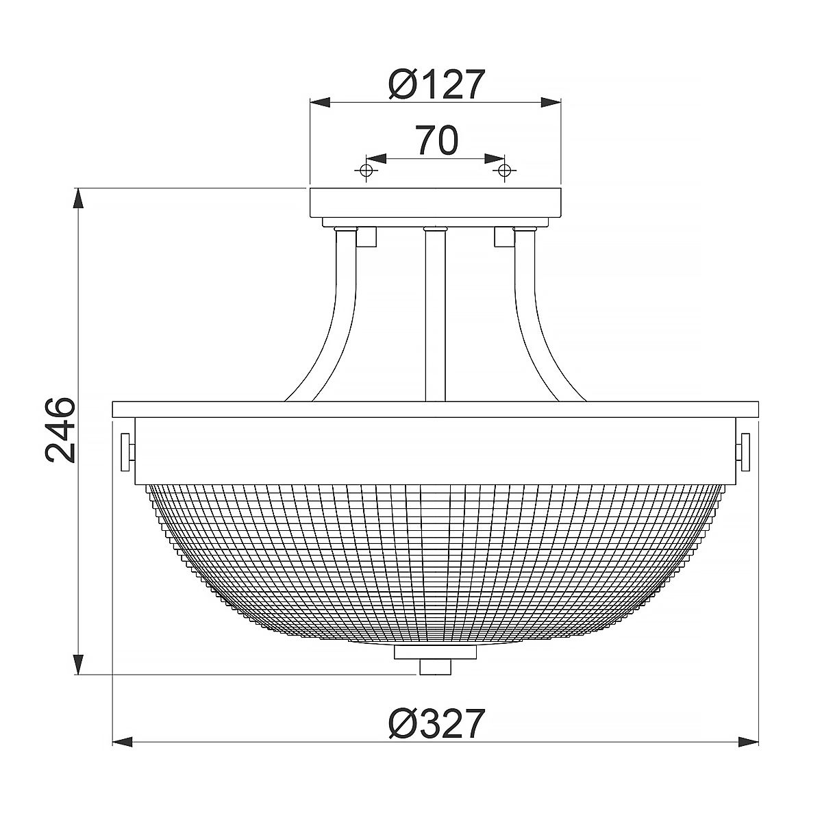 Mantle 2 Light Semi Flush Mount Light Imperial Silver - QZ-MANTLE-SF-IS