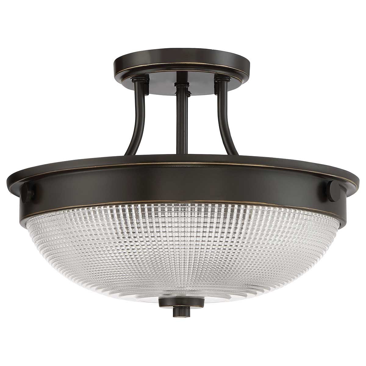 Mantle 2 Light Semi Flush Mount Light Palladian Bronze - QZ-MANTLE-SF-PN