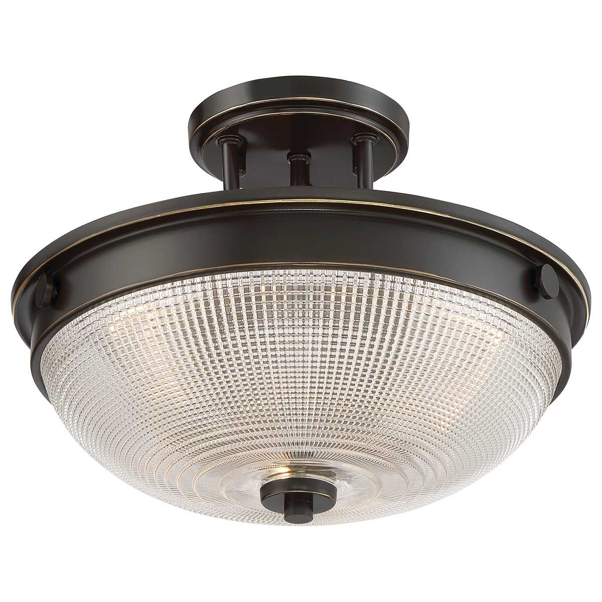 Mantle 2 Light Semi Flush Mount Light Palladian Bronze - QZ-MANTLE-SF-PN