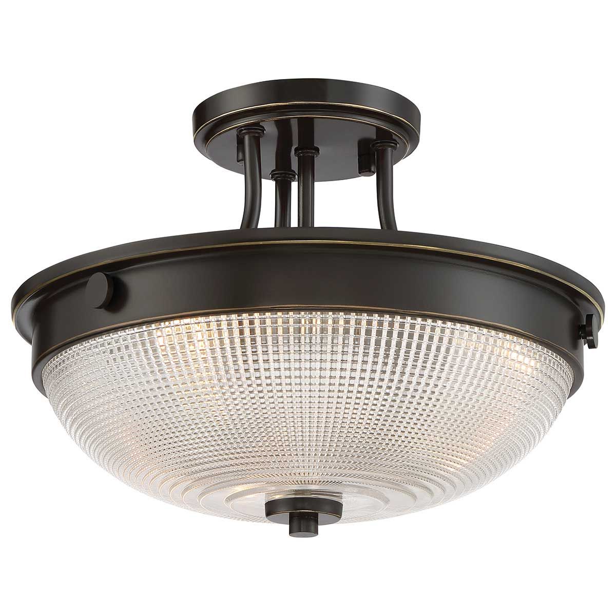 Mantle 2 Light Semi Flush Mount Light Palladian Bronze - QZ-MANTLE-SF-PN