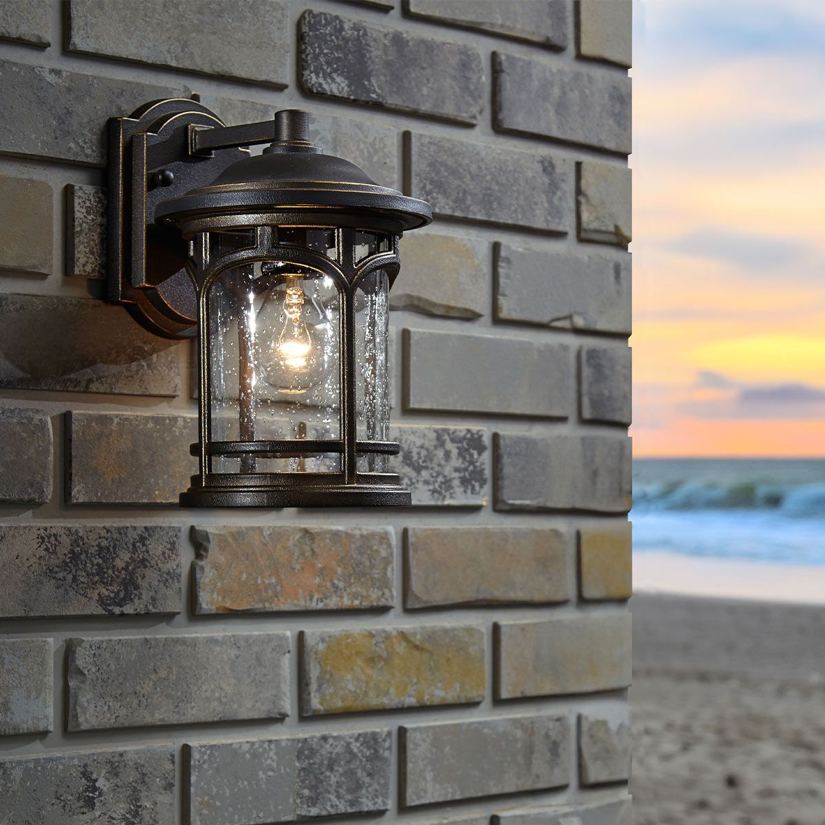 Marblehead 1 Light Medium Wall Lantern Palladian Bronze - QZ-MARBLEHEAD2-M