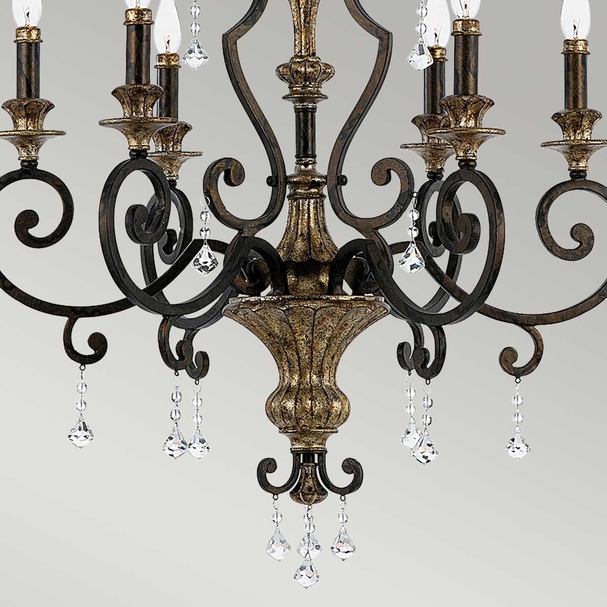 Marquette 6 Light Chandelier Heirloom - QZ-MARQUETTE6-A