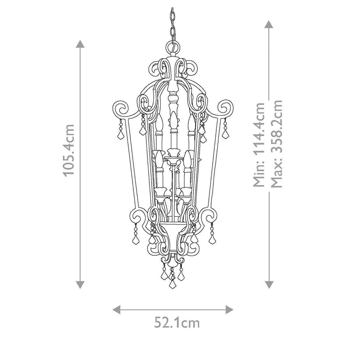 Marquette 6 Light Chandelier Heirloom - QZ-MARQUETTE6-B