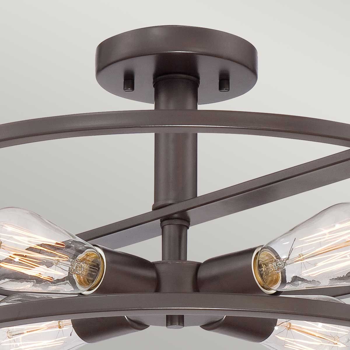 New Harbor 4 Light Semi Flush Mount Light Western Bronze - QZ-NEW-HARBOR-SF