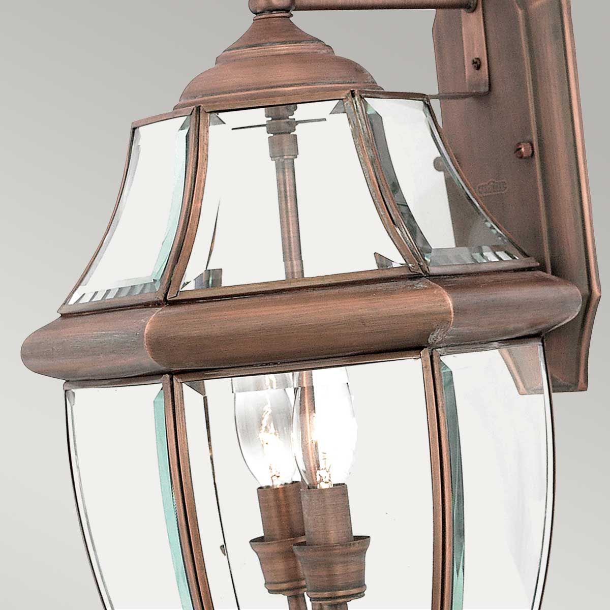 Newbury 2 Light Large Wall Lantern Lacquered Aged Copper - QZ-NEWBURY2-L-AC