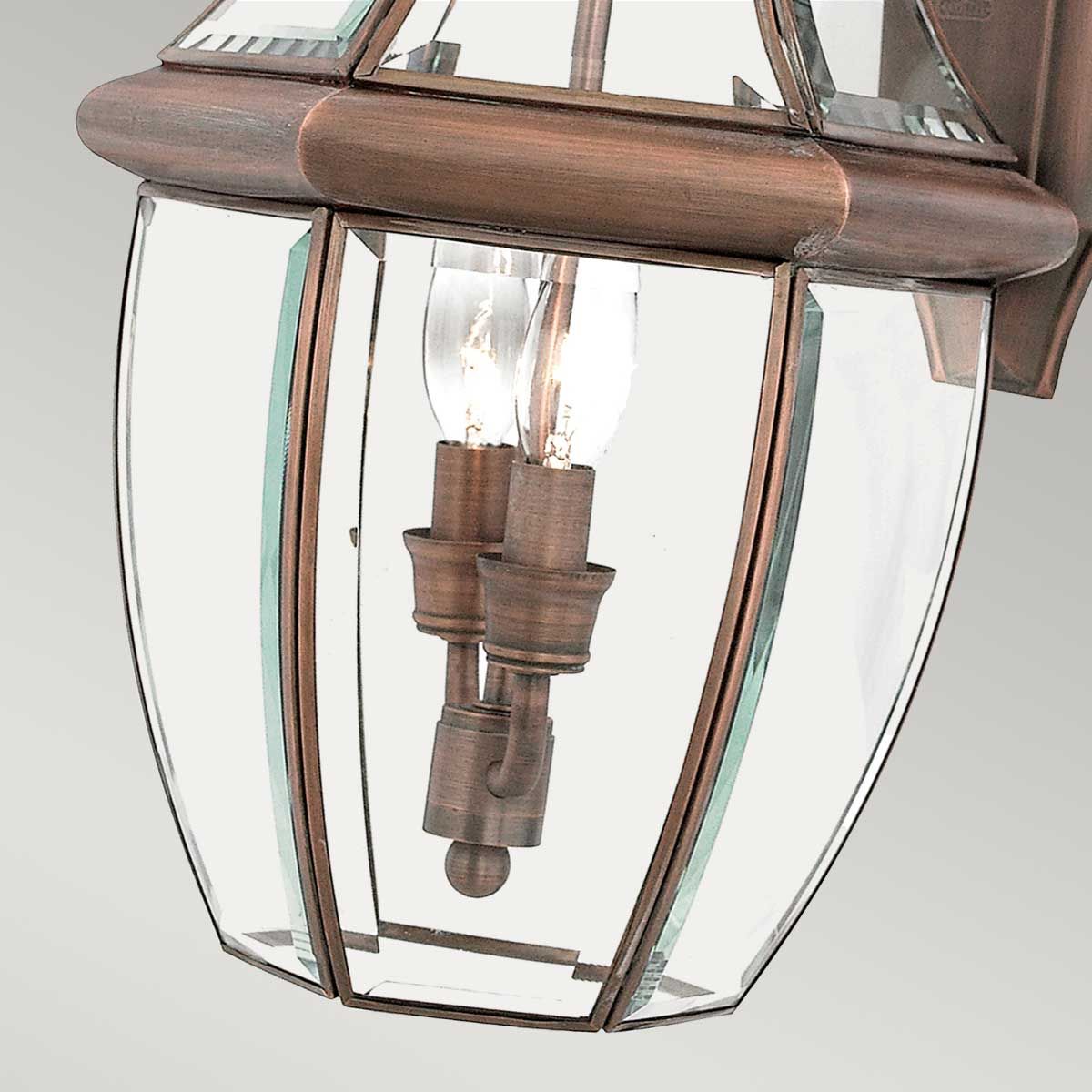 Newbury 2 Light Large Wall Lantern Lacquered Aged Copper - QZ-NEWBURY2-L-AC