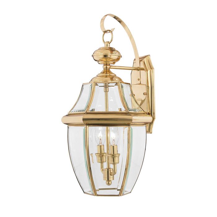 Newbury 2 Light Large Wall Lantern Lacquered Polished Brass - QZ-NEWBURY2-L-PB