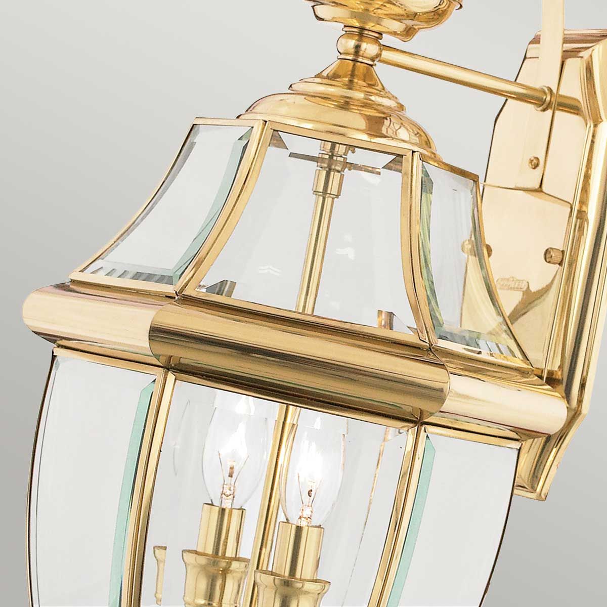 Newbury 2 Light Large Wall Lantern Lacquered Polished Brass - QZ-NEWBURY2-L-PB