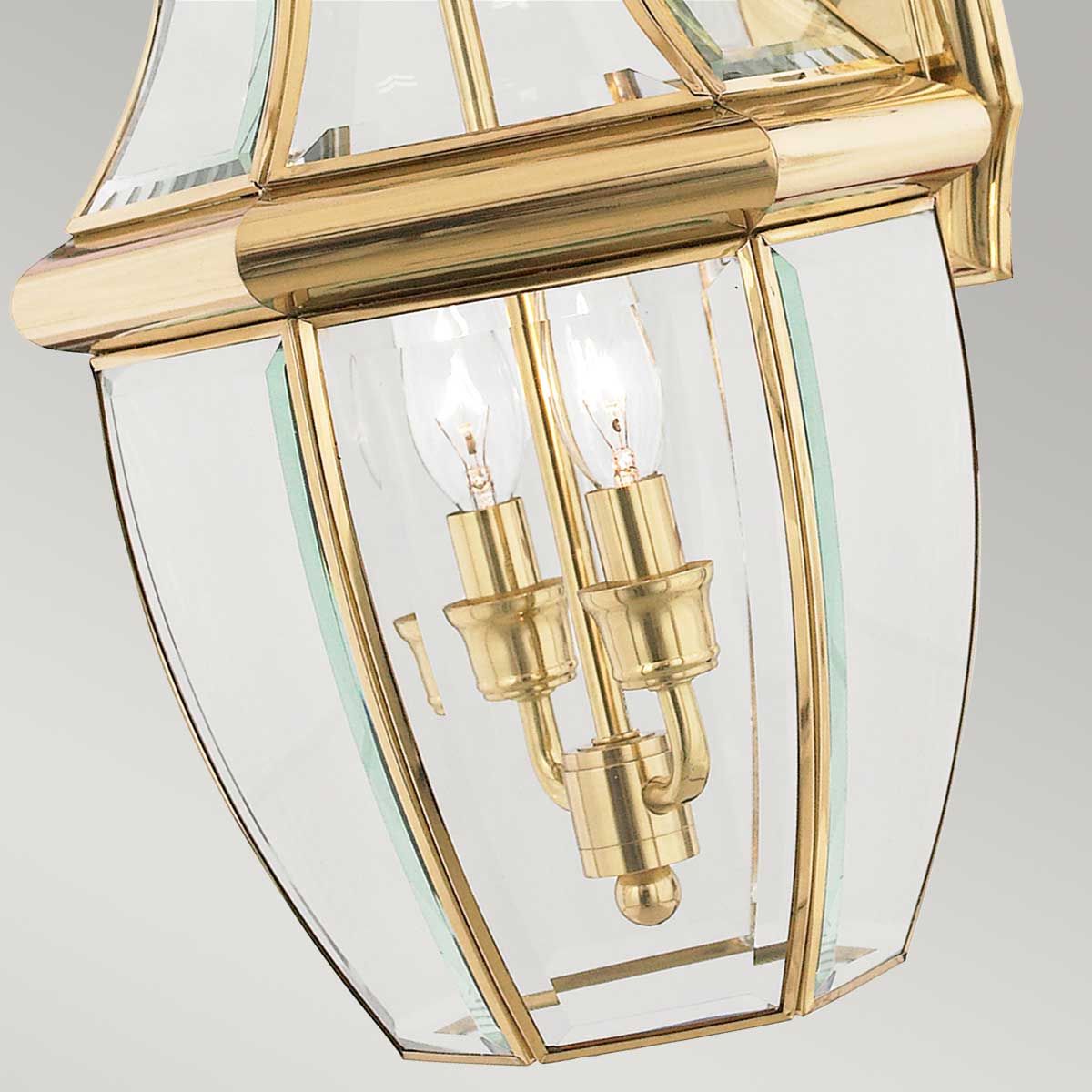 Newbury 2 Light Large Wall Lantern Lacquered Polished Brass - QZ-NEWBURY2-L-PB