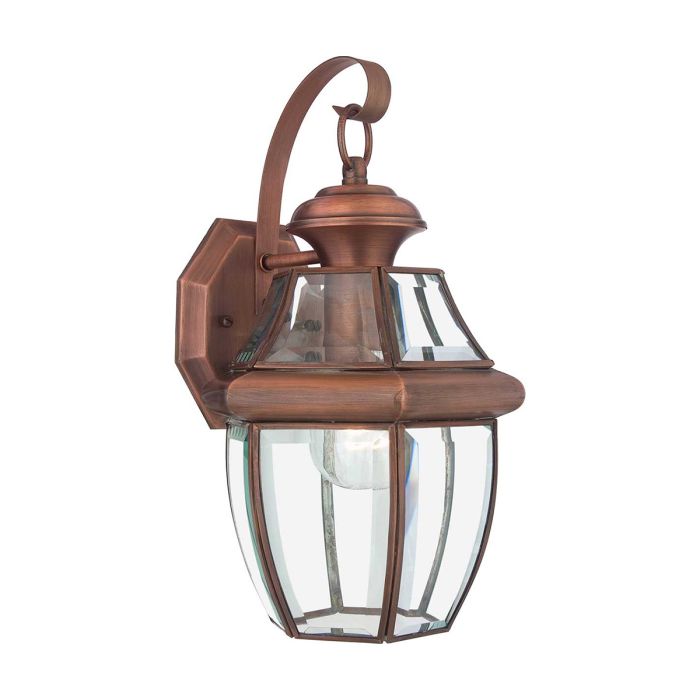 Newbury 1 Light Medium Wall Lantern Lacquered Aged Copper - QZ-NEWBURY2-M-AC