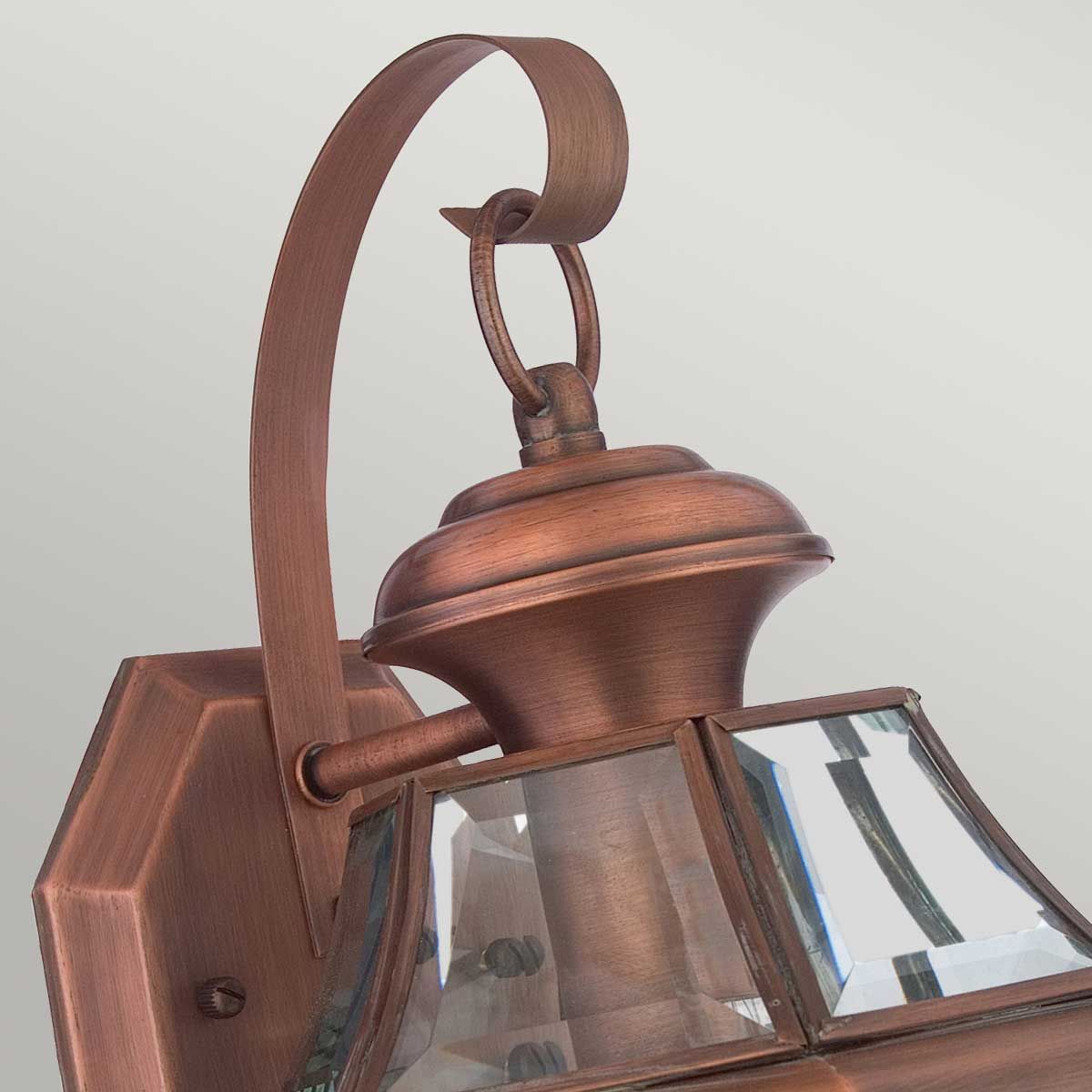 Newbury 1 Light Medium Wall Lantern Lacquered Aged Copper - QZ-NEWBURY2-M-AC