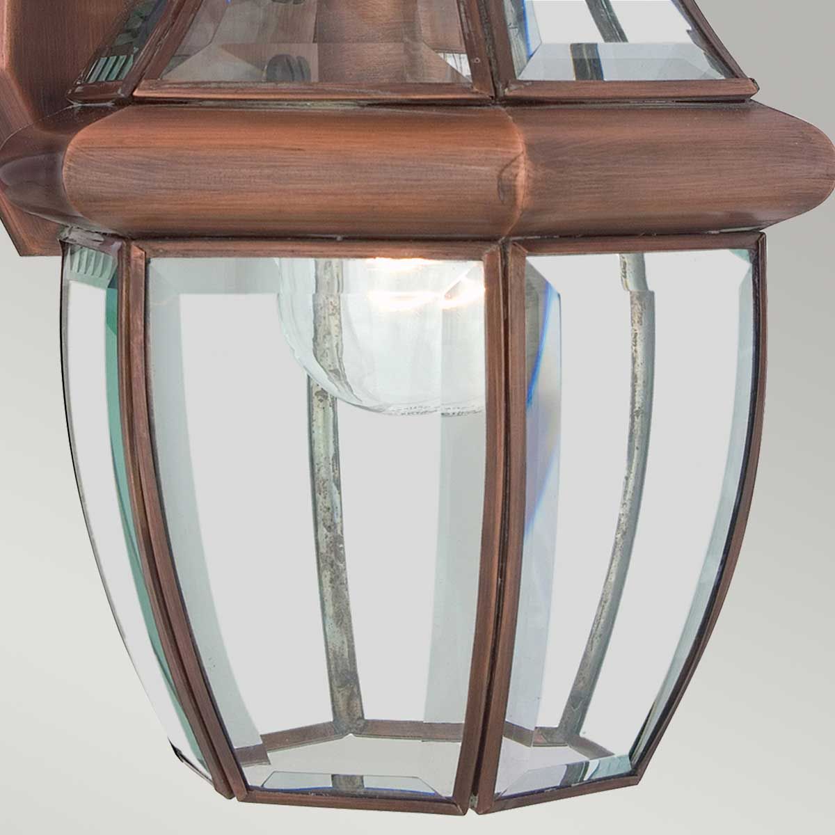 Newbury 1 Light Medium Wall Lantern Lacquered Aged Copper - QZ-NEWBURY2-M-AC