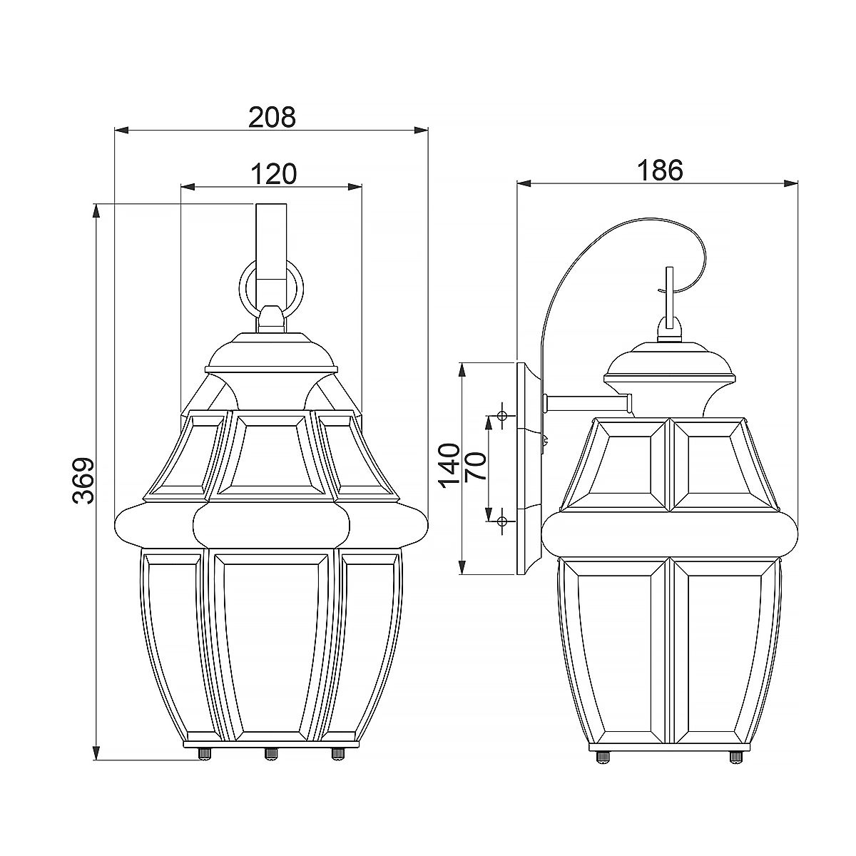 Newbury 1 Light Medium Wall Lantern Lacquered Aged Copper - QZ-NEWBURY2-M-AC