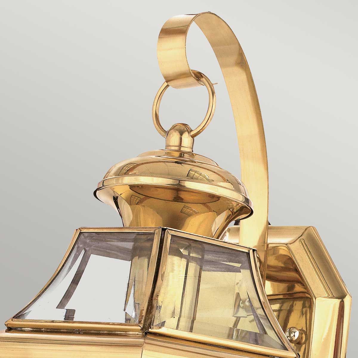 Newbury 1 Light Medium Wall Lantern Lacquered Polished Brass - QZ-NEWBURY2-M-PB