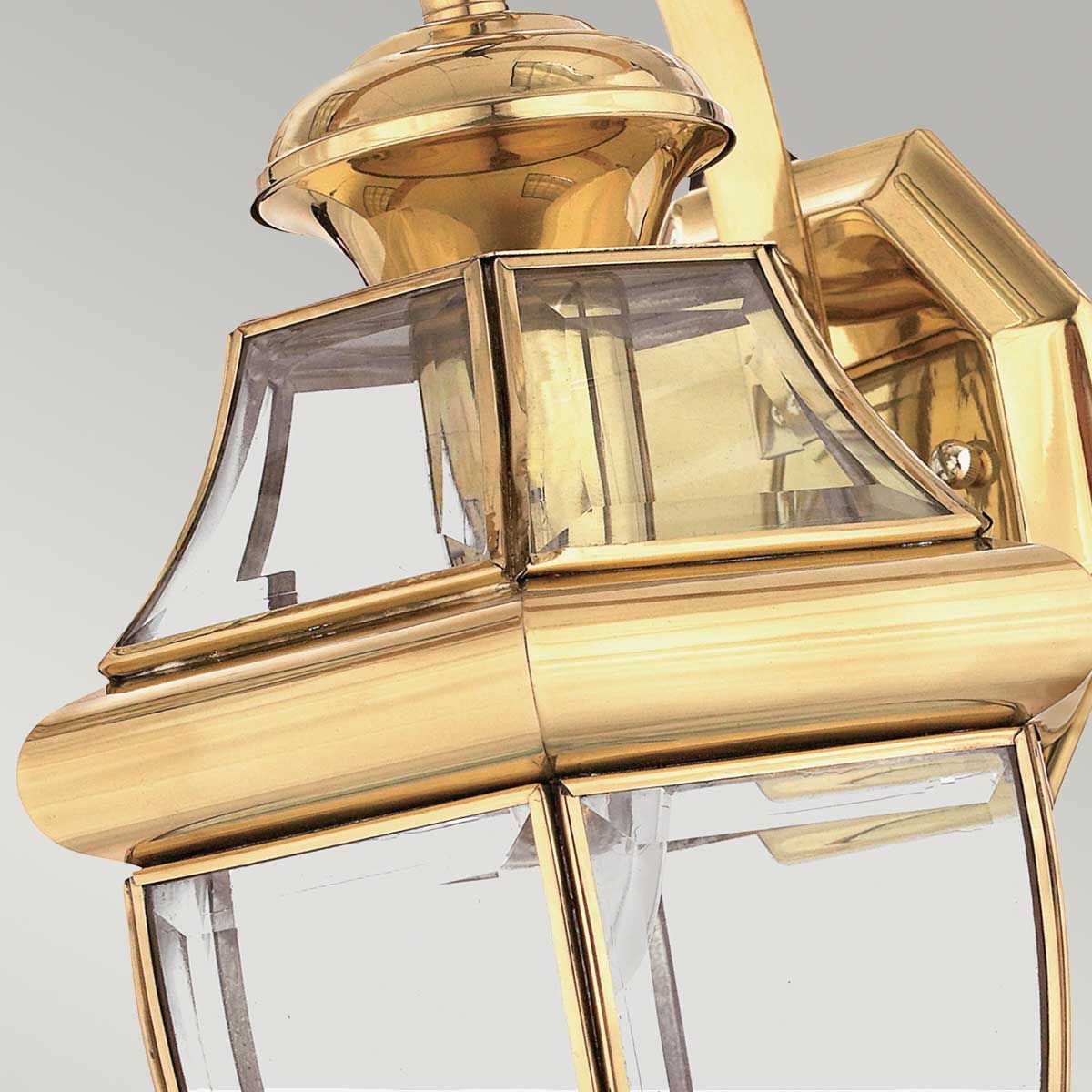 Newbury 1 Light Medium Wall Lantern Lacquered Polished Brass - QZ-NEWBURY2-M-PB