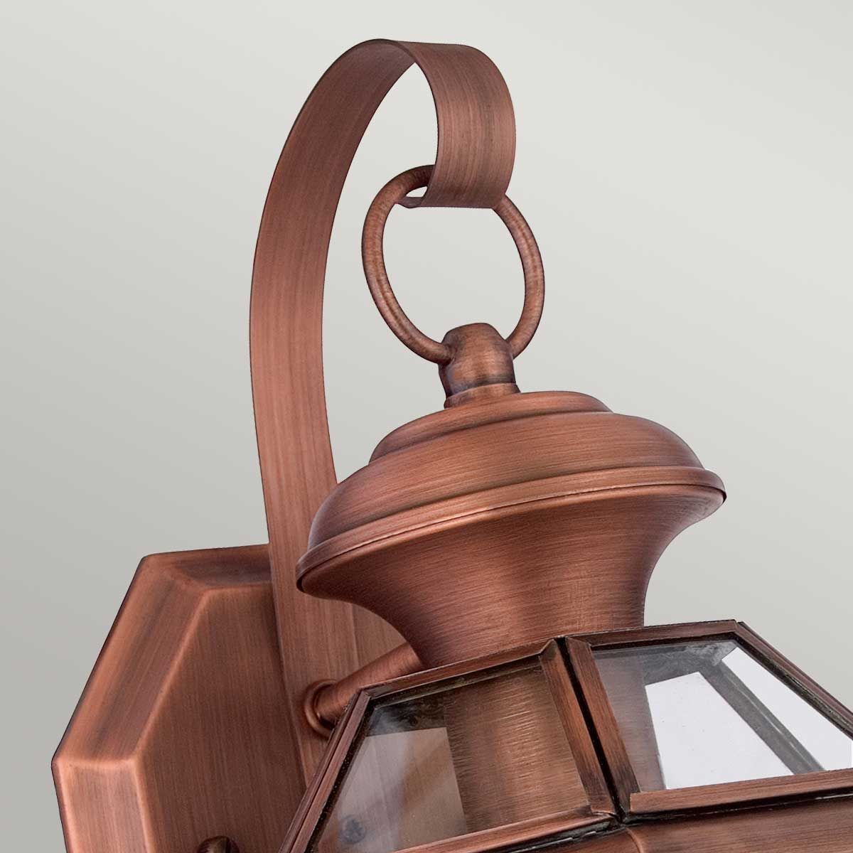 Newbury 1 Light Small Wall Lantern Lacquered Aged Copper - QZ-NEWBURY2-S-AC