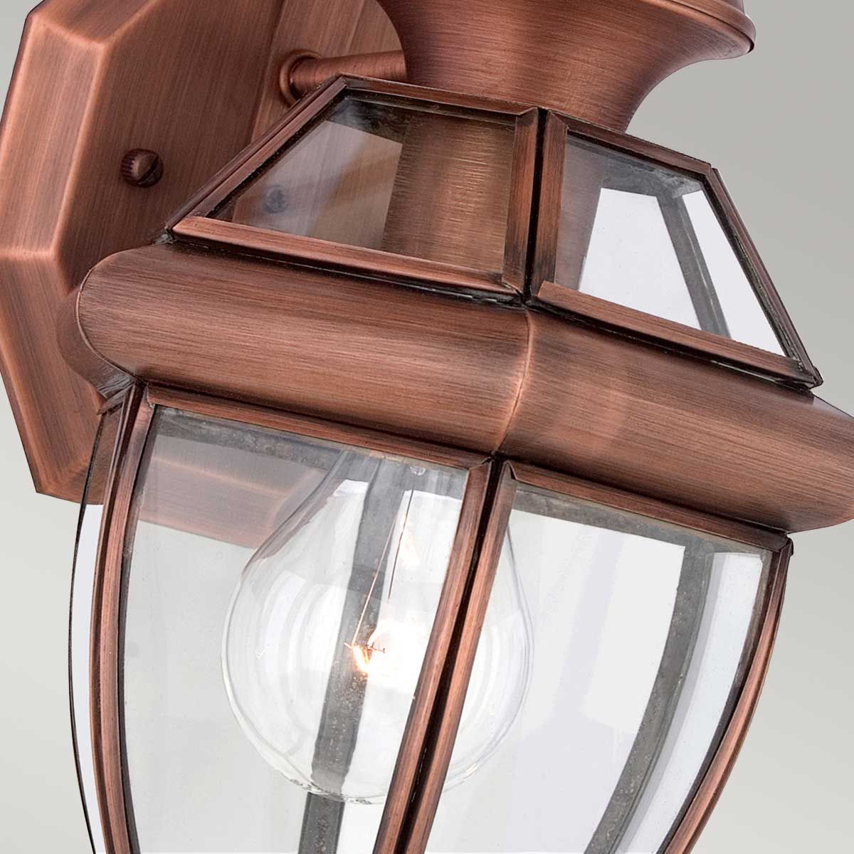 Newbury 1 Light Small Wall Lantern Lacquered Aged Copper - QZ-NEWBURY2-S-AC