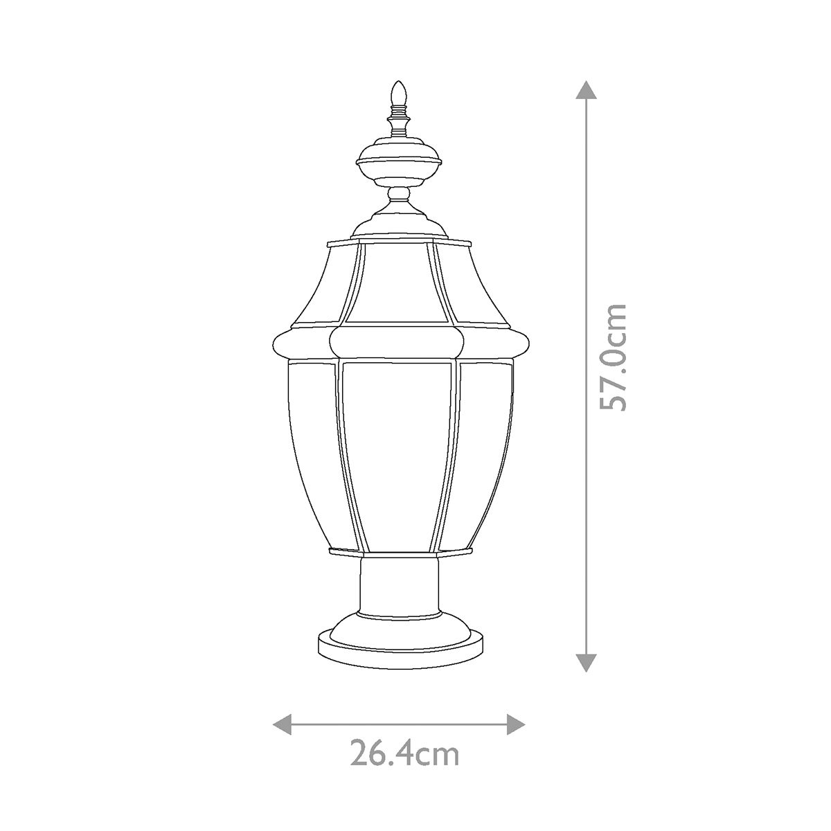 Newbury 2 Light Pedestal Light Lacquered Polished Brass - QZ-NEWBURY3-L-PB