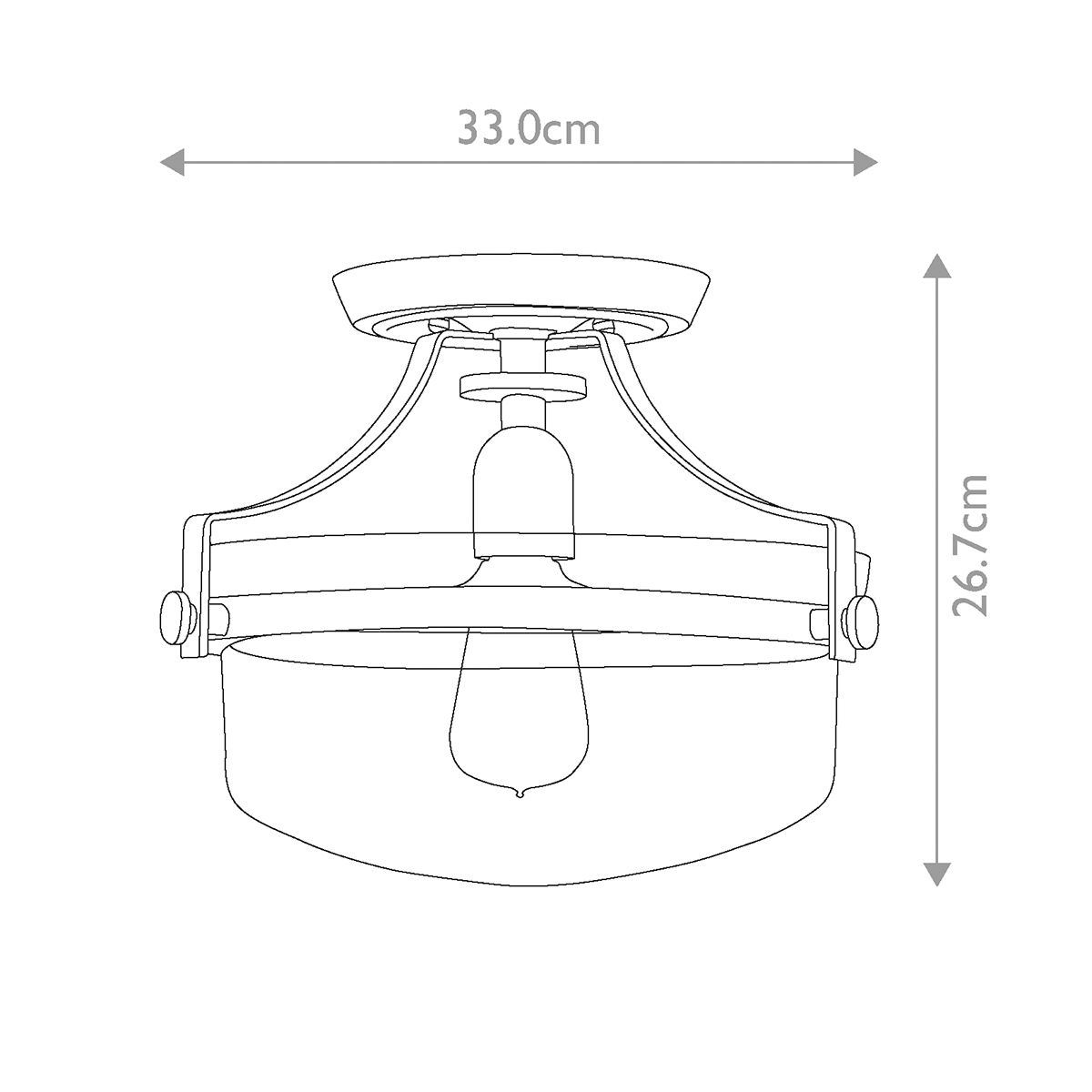 Penn Station 1 Light Semi Flush Mount Light Western Bronze - QZ-PENN-STATION-F-WT