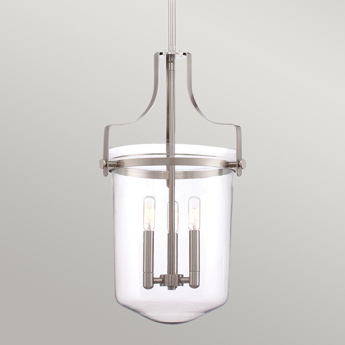 Penn Station 3 Light Pendant Brushed Nickel - QZ-PENN-STATION-M-BN