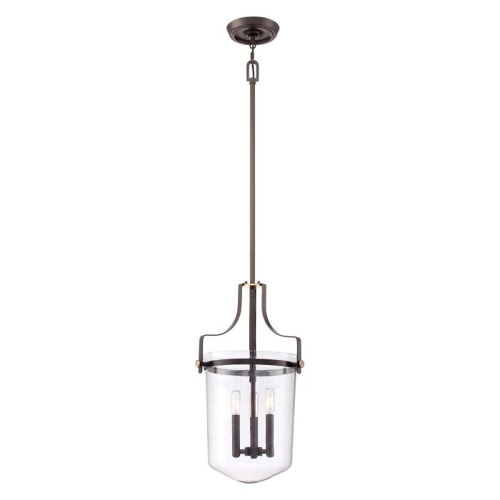 Penn Station 3 Light Pendant Western Bronze - QZ-PENN-STATION-M-WT