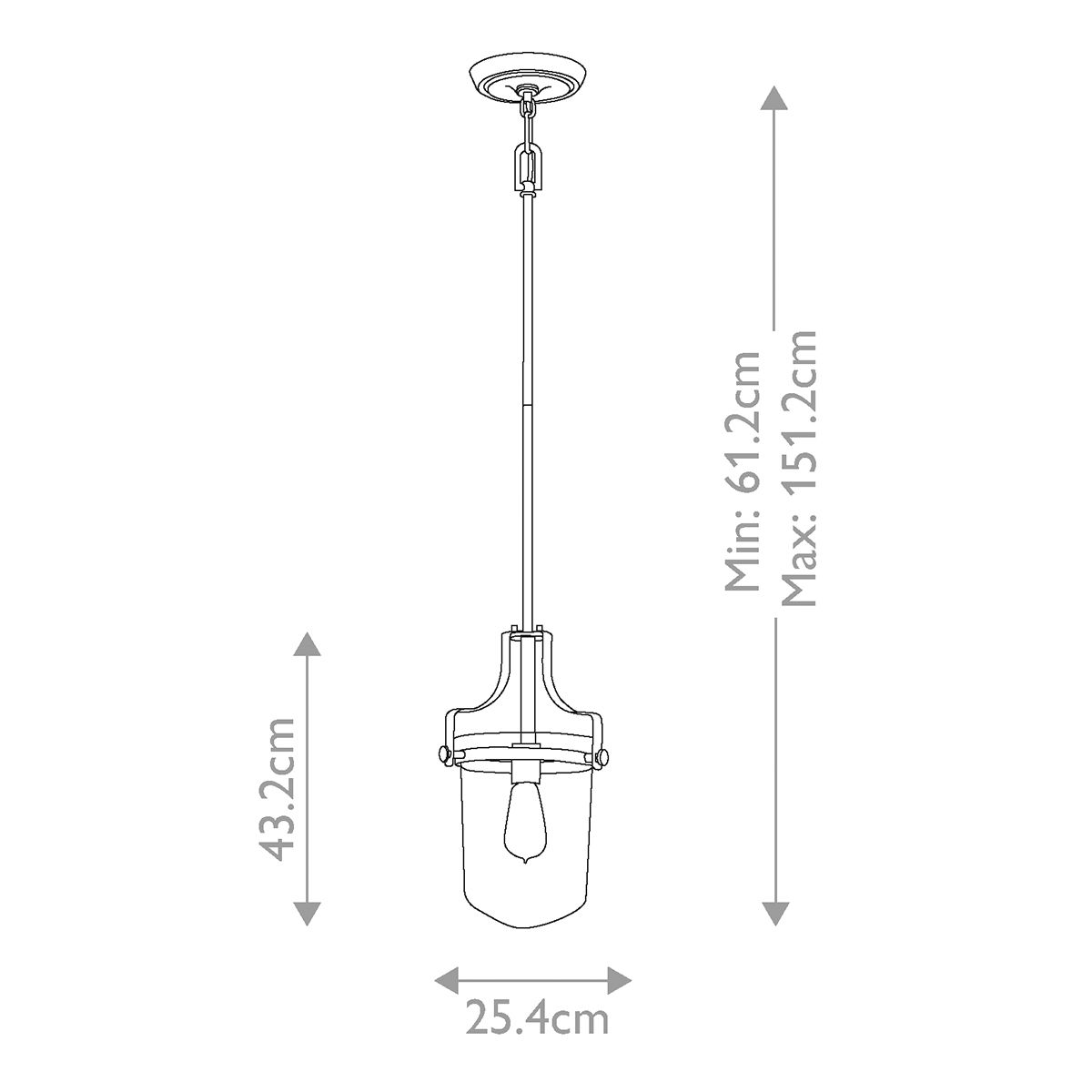 Penn Station 1 Light Pendant Western Bronze - QZ-PENN-STATION-S-WT