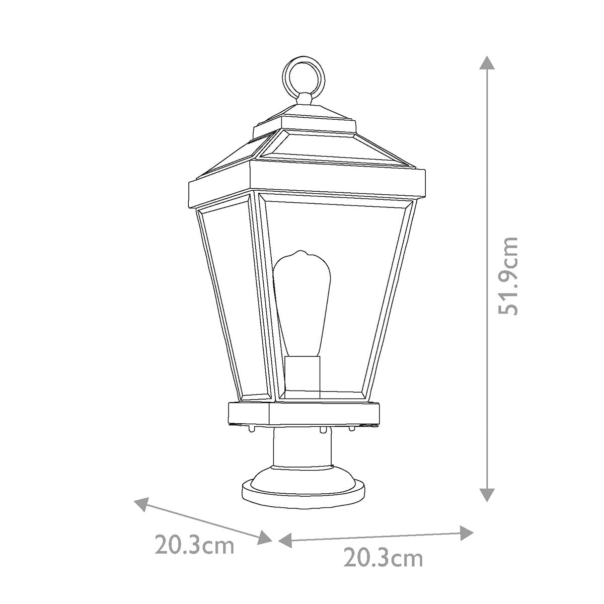 Ravine Medium Pedestal Light Western Bronze - QZ-RAVINE3-M