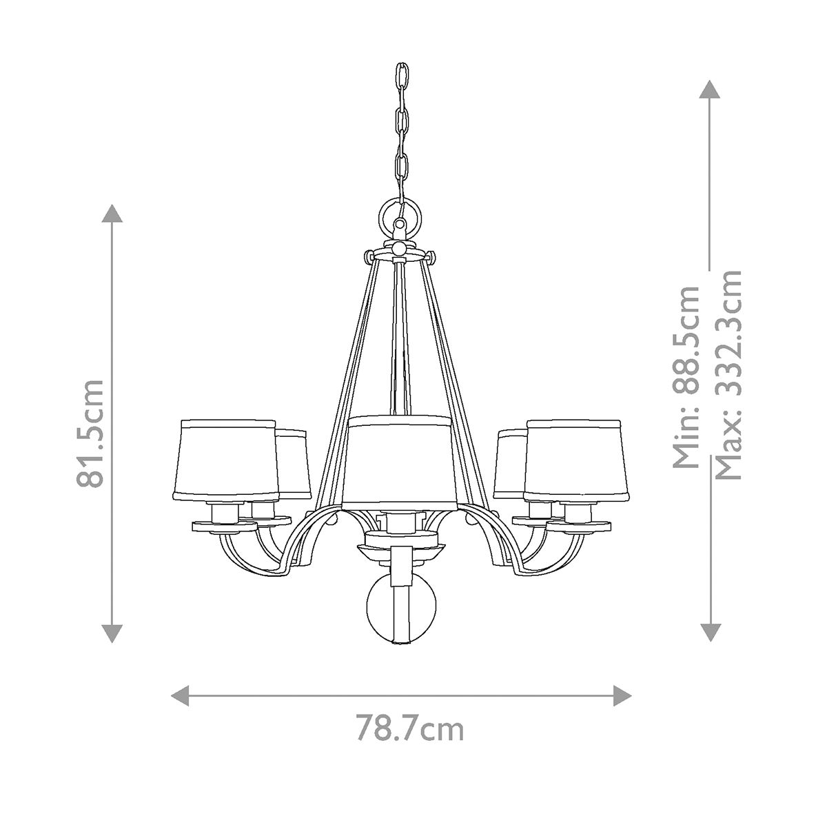 Sutton Place 6 Light Chandelier Imperial Silver - QZ-SUTTON-PLACE6