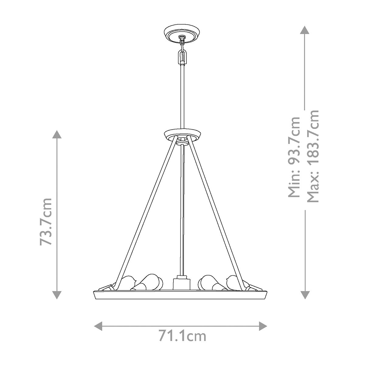 Theater Row 6 Light Chandelier Imperial Silver - QZ-THEATER-ROW6IS